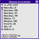 TheoNav Choose a Location Screen