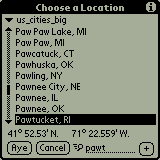 TheoNav Choose a Location Screen