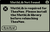 MathLib Missing Alert